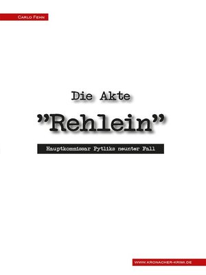cover image of Die Akte "Rehlein"